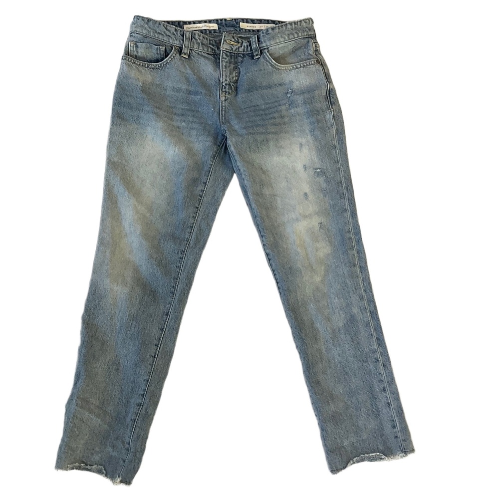 Pilcro and the Letterpress Hyphen Jeans Light Wash Raw Hem Women's Size 26